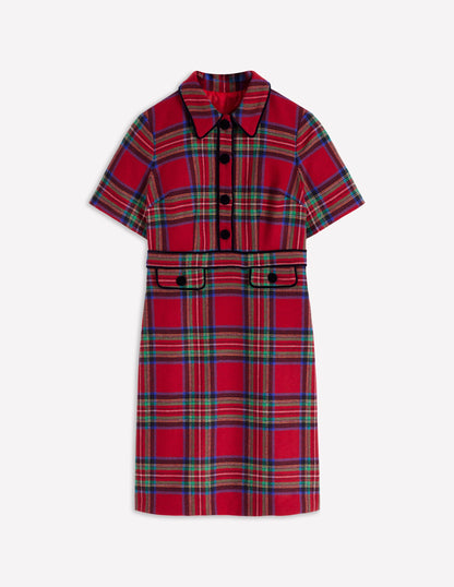 Eda Check Shift Dress-Red, Blue and Green Check-6
