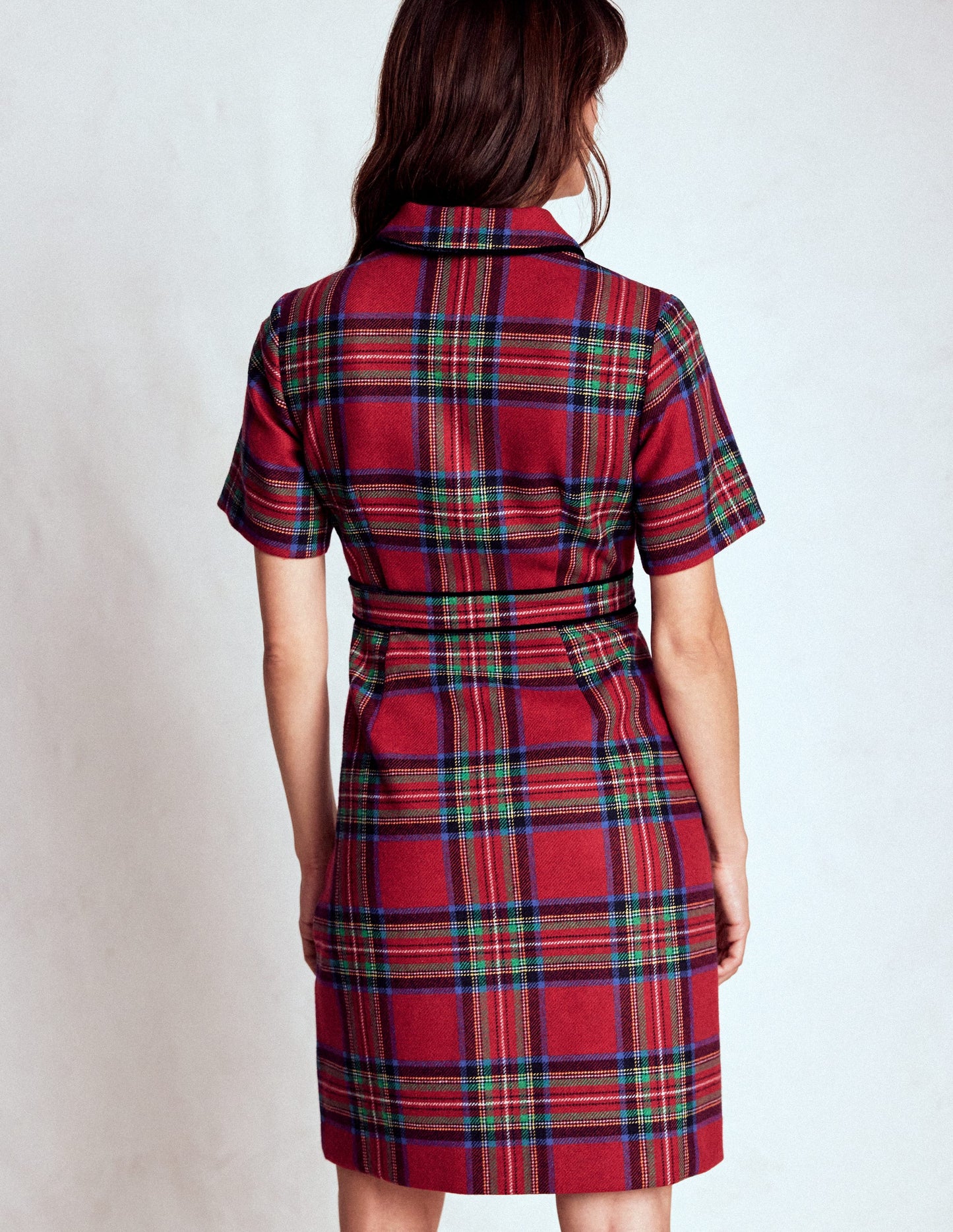 Eda Check Shift Dress-Red, Blue and Green Check