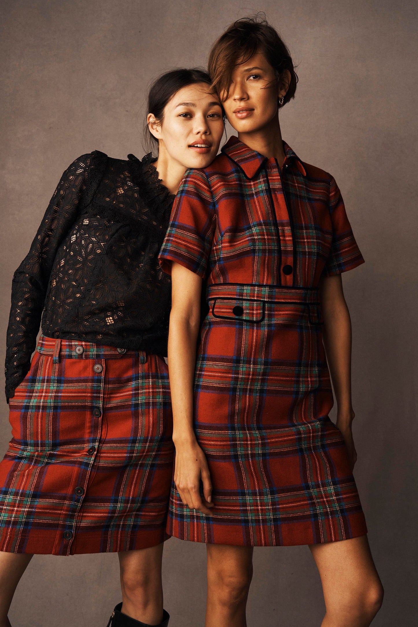 Eda Check Shift Dress-Red, Blue and Green Check