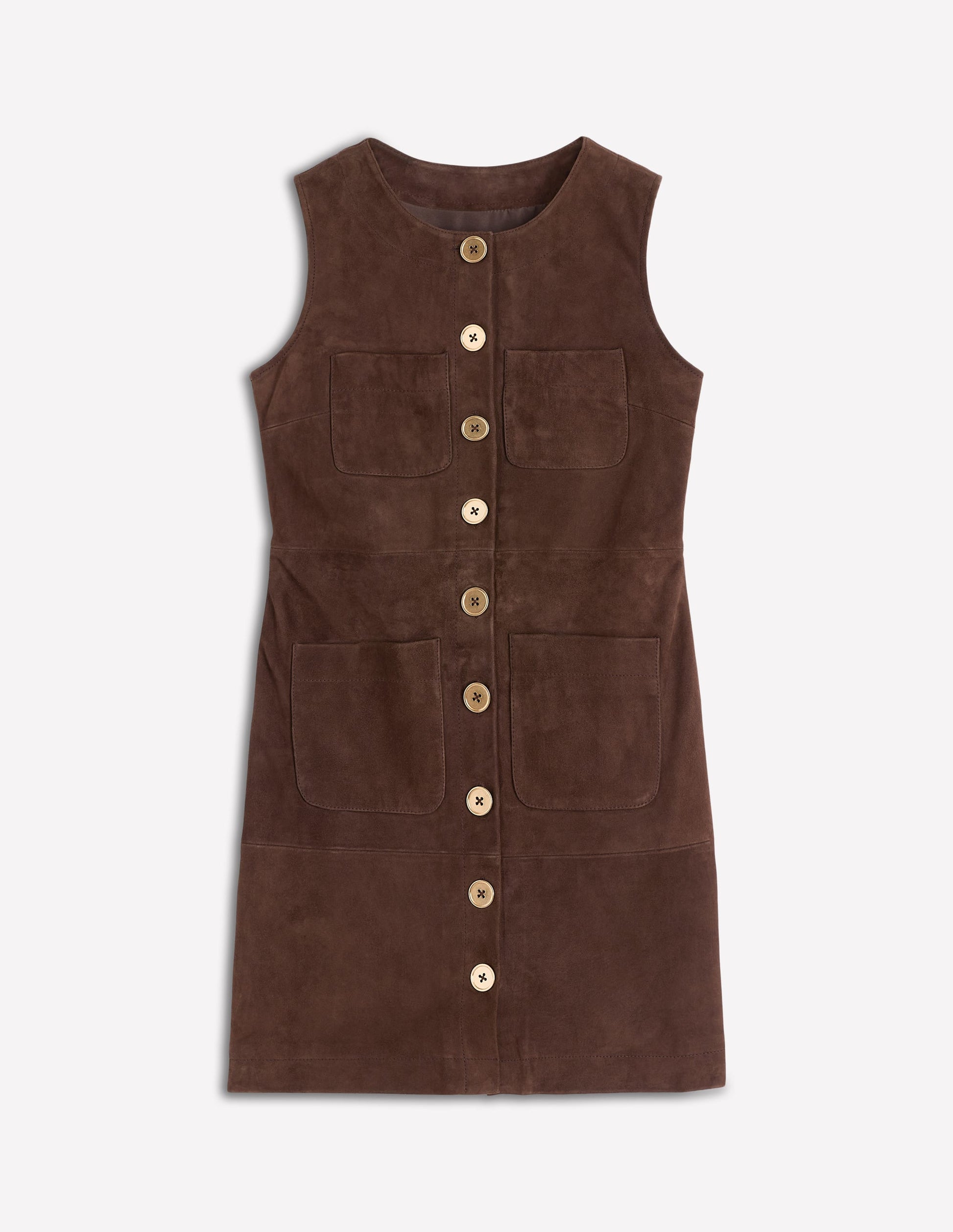 Evelyn Suede Shift Dress-Dark Chocolate-7
