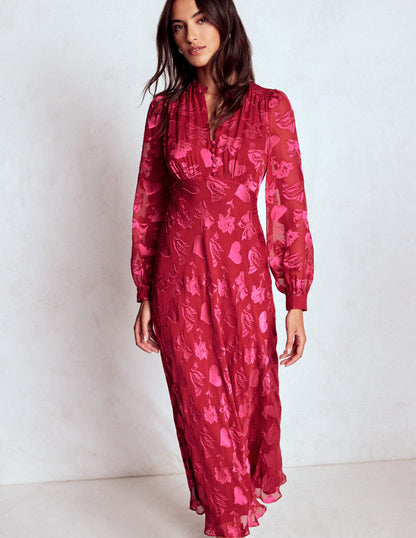 Cassie Devore Midi Tea Dress-Pink Peony, Dainty Medley-1