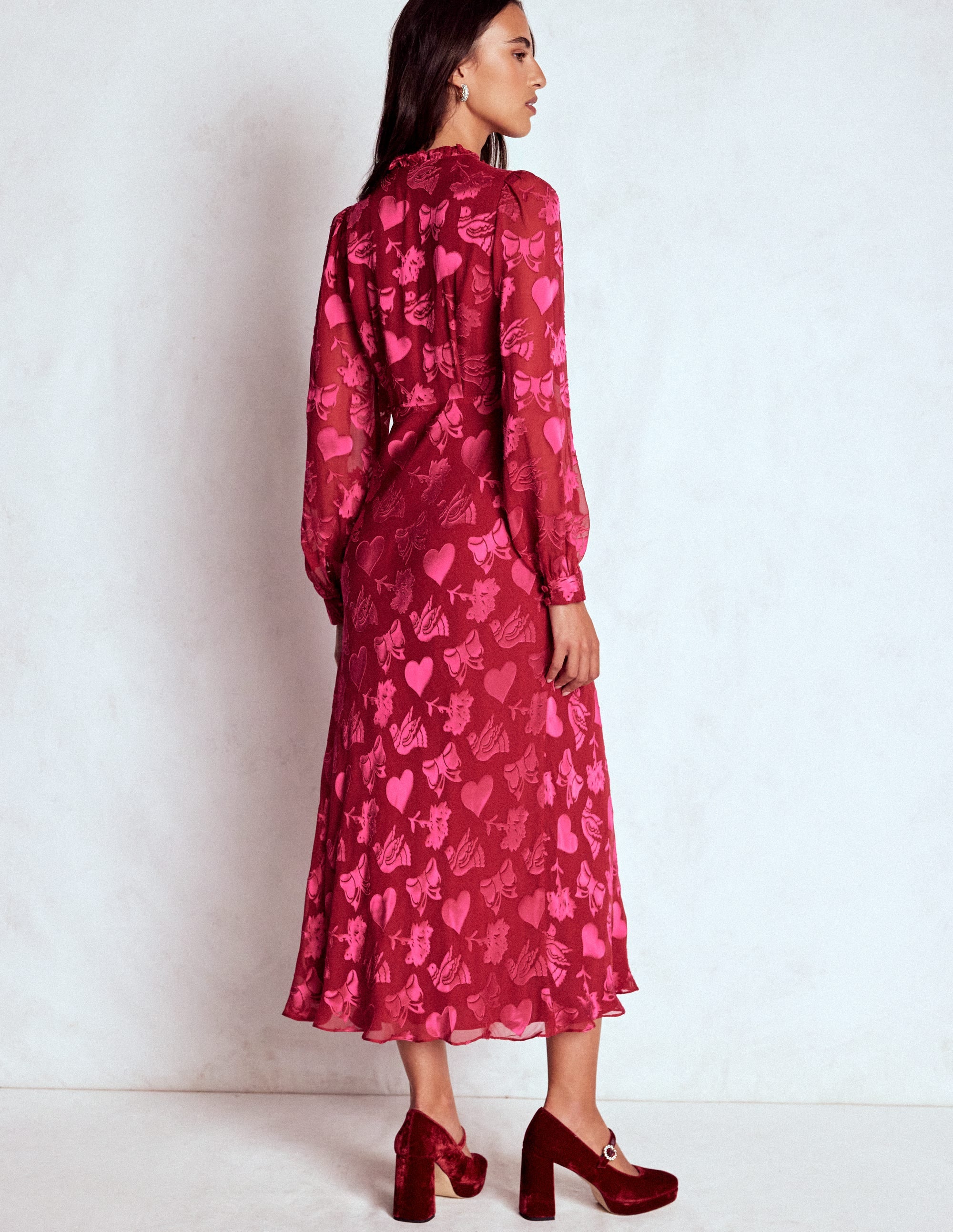 Cassie Devore Midi Tea Dress-Pink Peony, Dainty Medley - Image 3