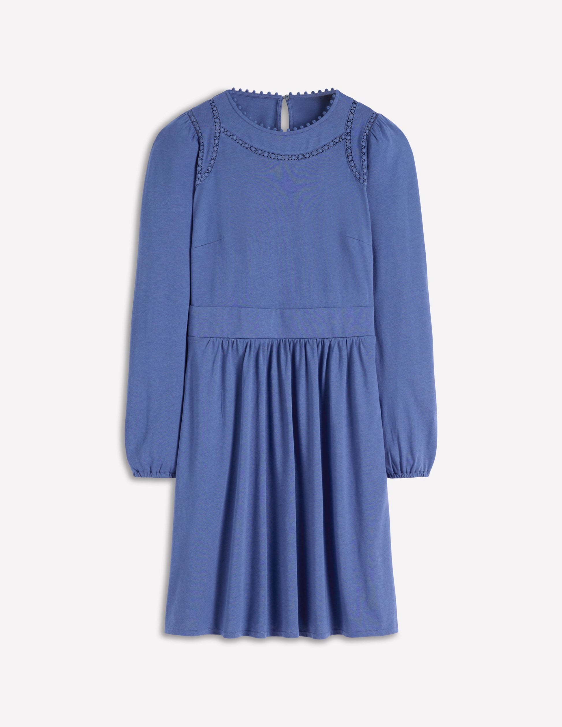 Mila Short Jersey Dress-Denim Blue-6