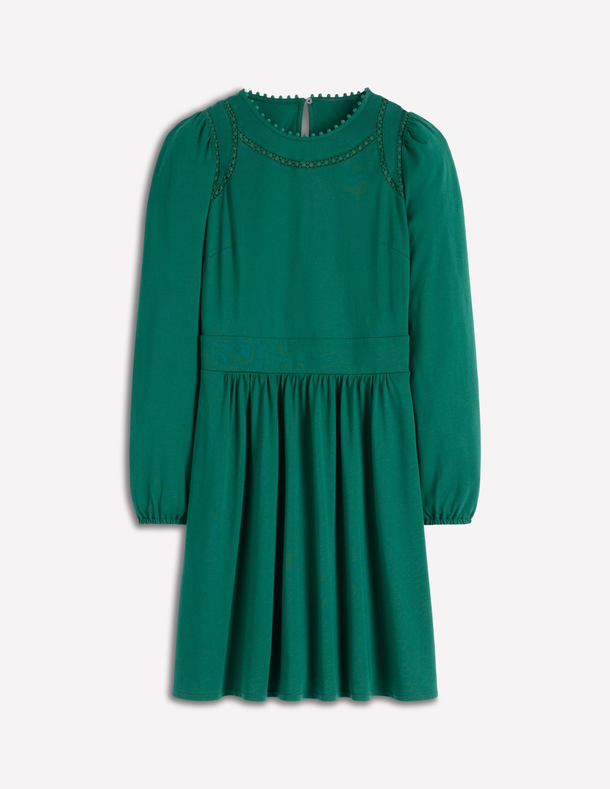 Mila Short Jersey Dress-Emerald Night - Image 5