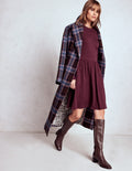 Mila Short Jersey Dress-Dark Cherry