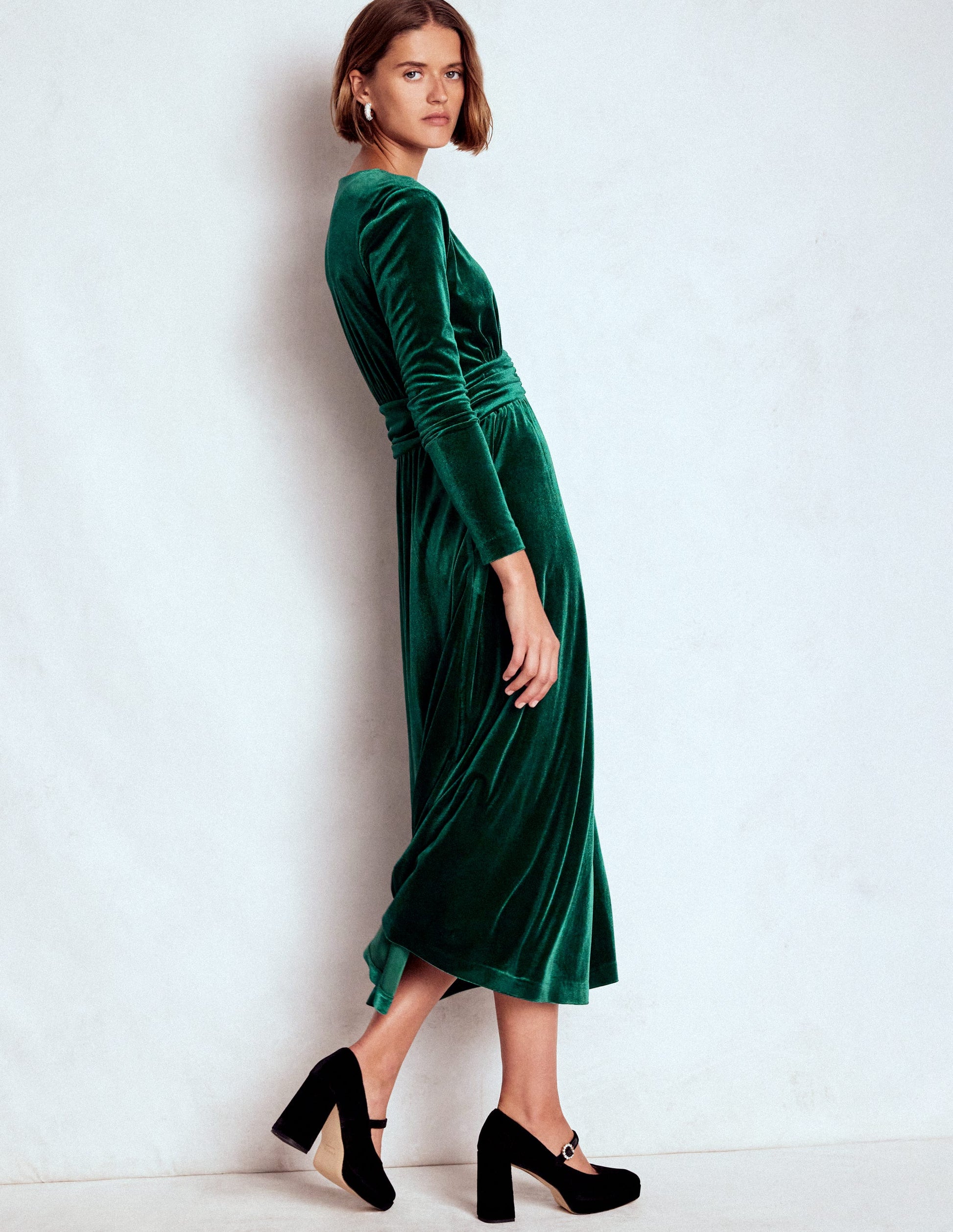 Tilda Velvet Midi Dress-Botanical Garden-5