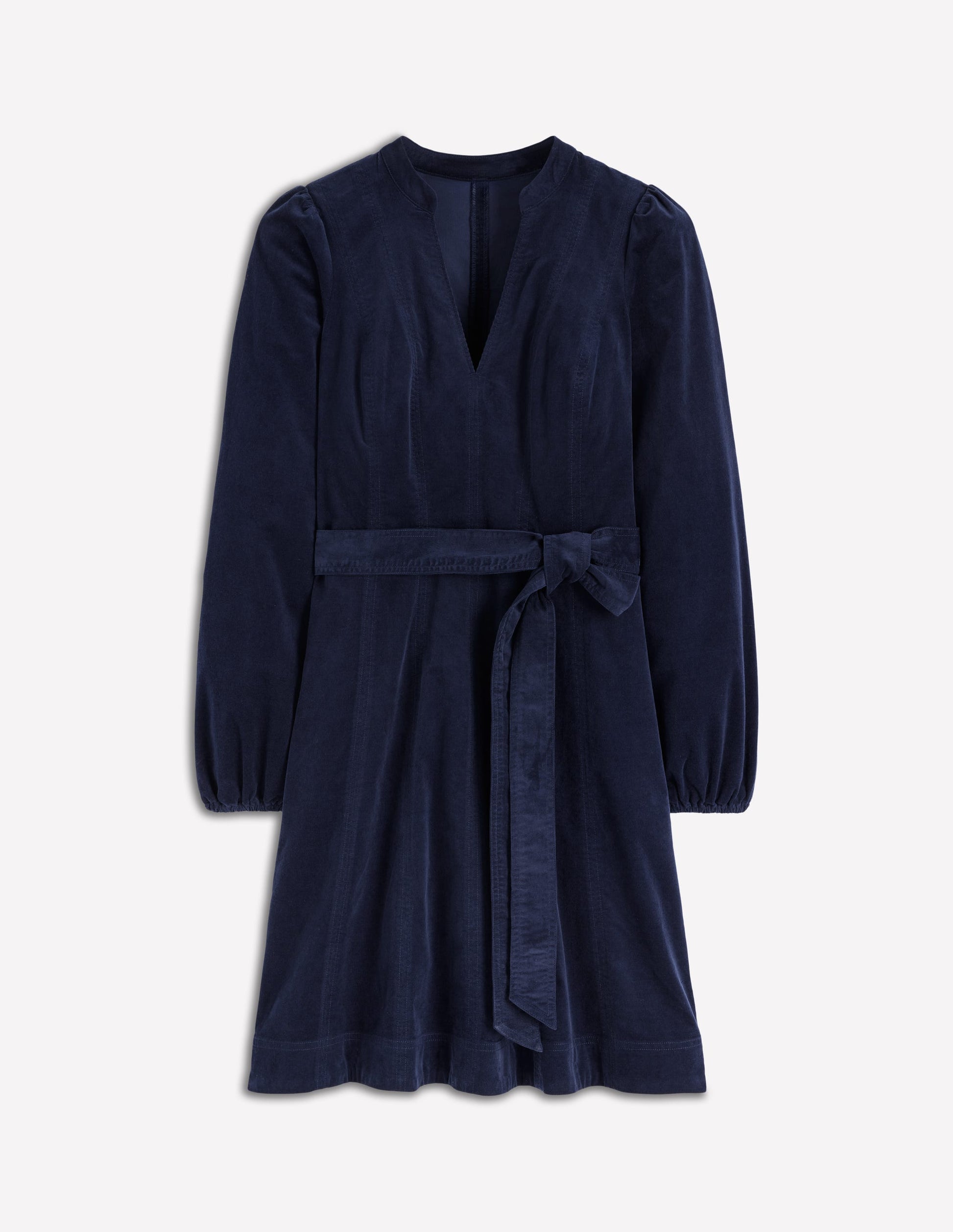 Ros Panelled Cord Short Dress-Navy-6