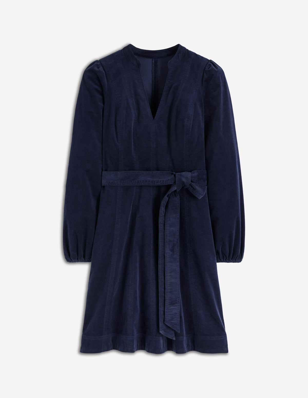 Ros Panelled Cord Short Dress-Navy - Image 6
