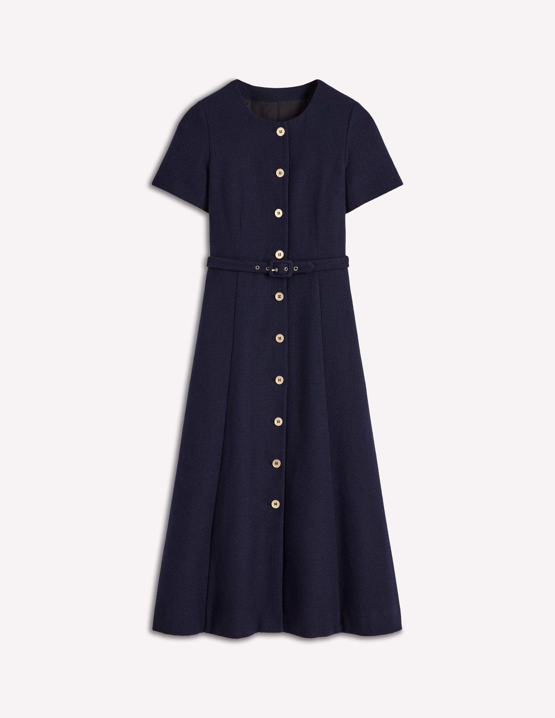 Charlotte Cotton Midi Dress-Navy-5