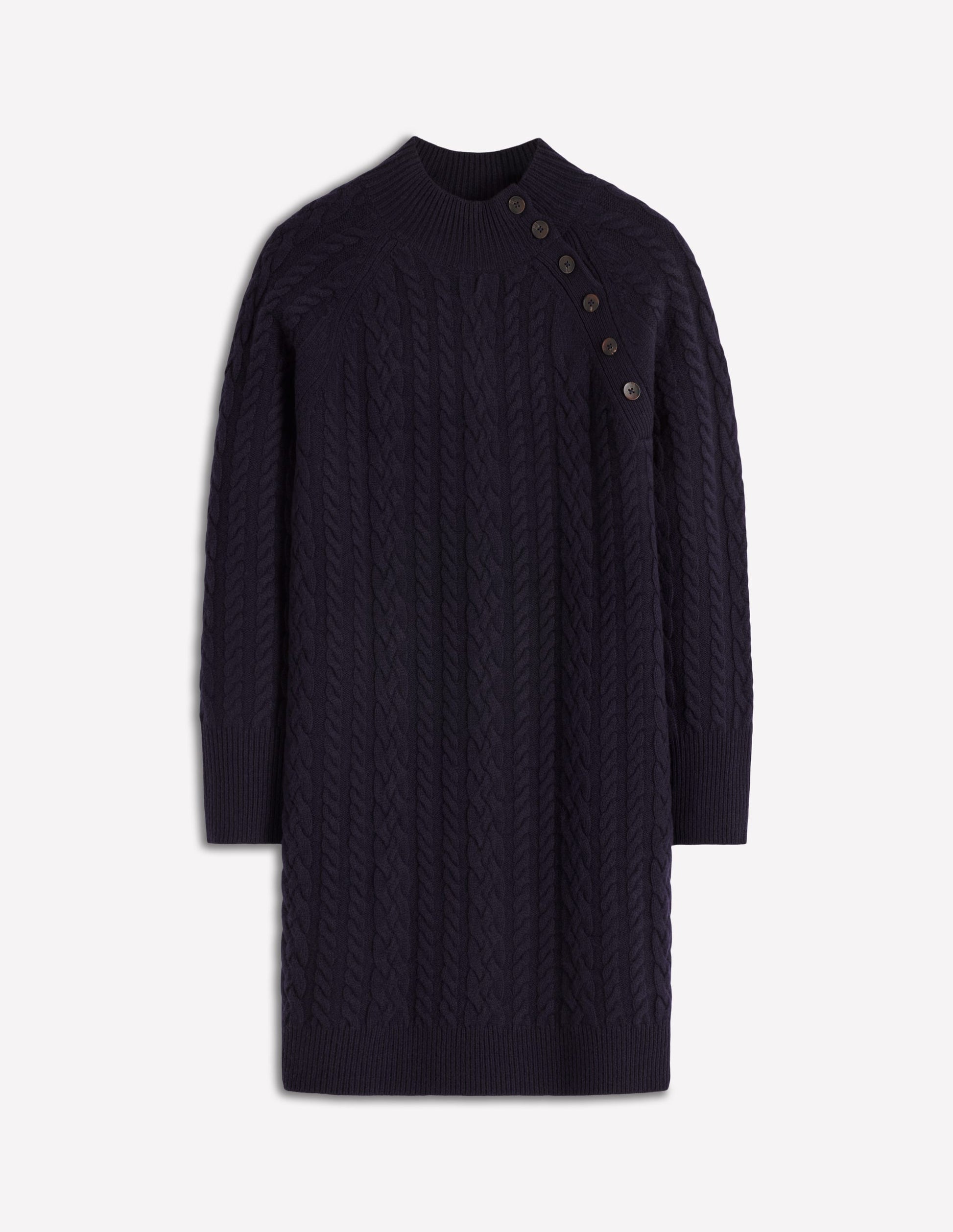 Amara Short Cable Dress-Navy-5