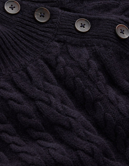 Amara Short Cable Dress-Navy-6