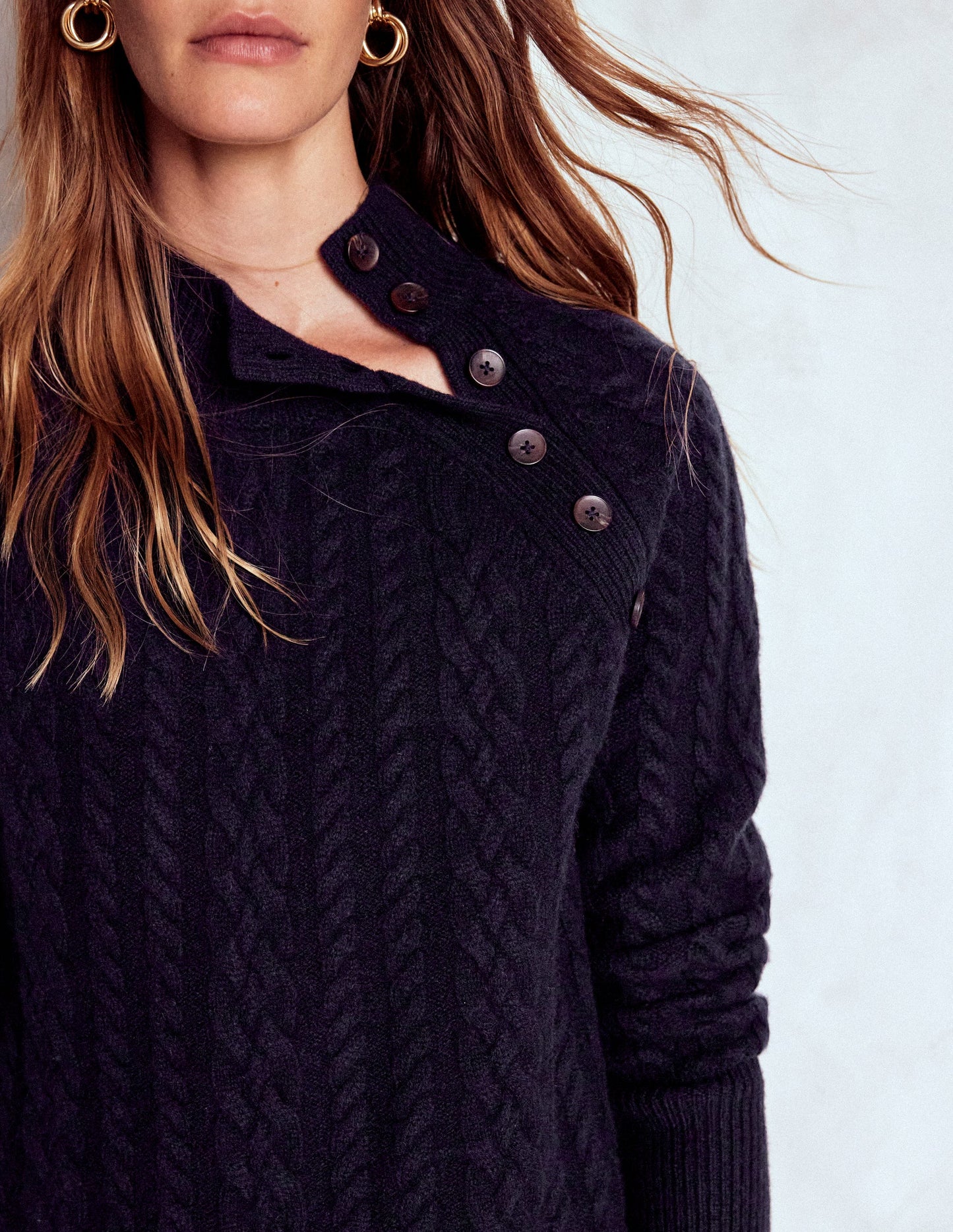 Amara Short Cable Dress-Navy