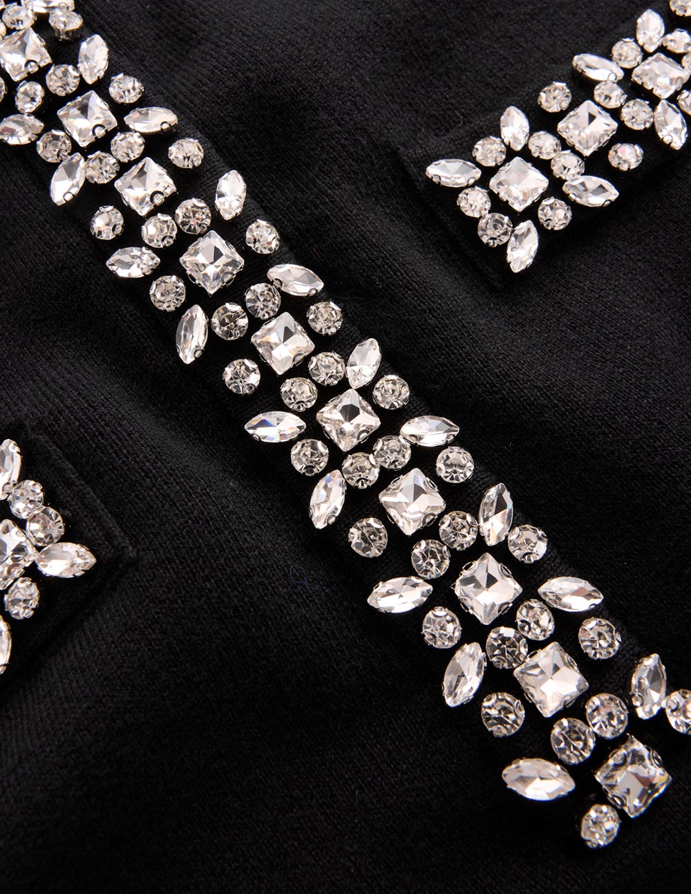 Embellished Knitted Dress-Black-7