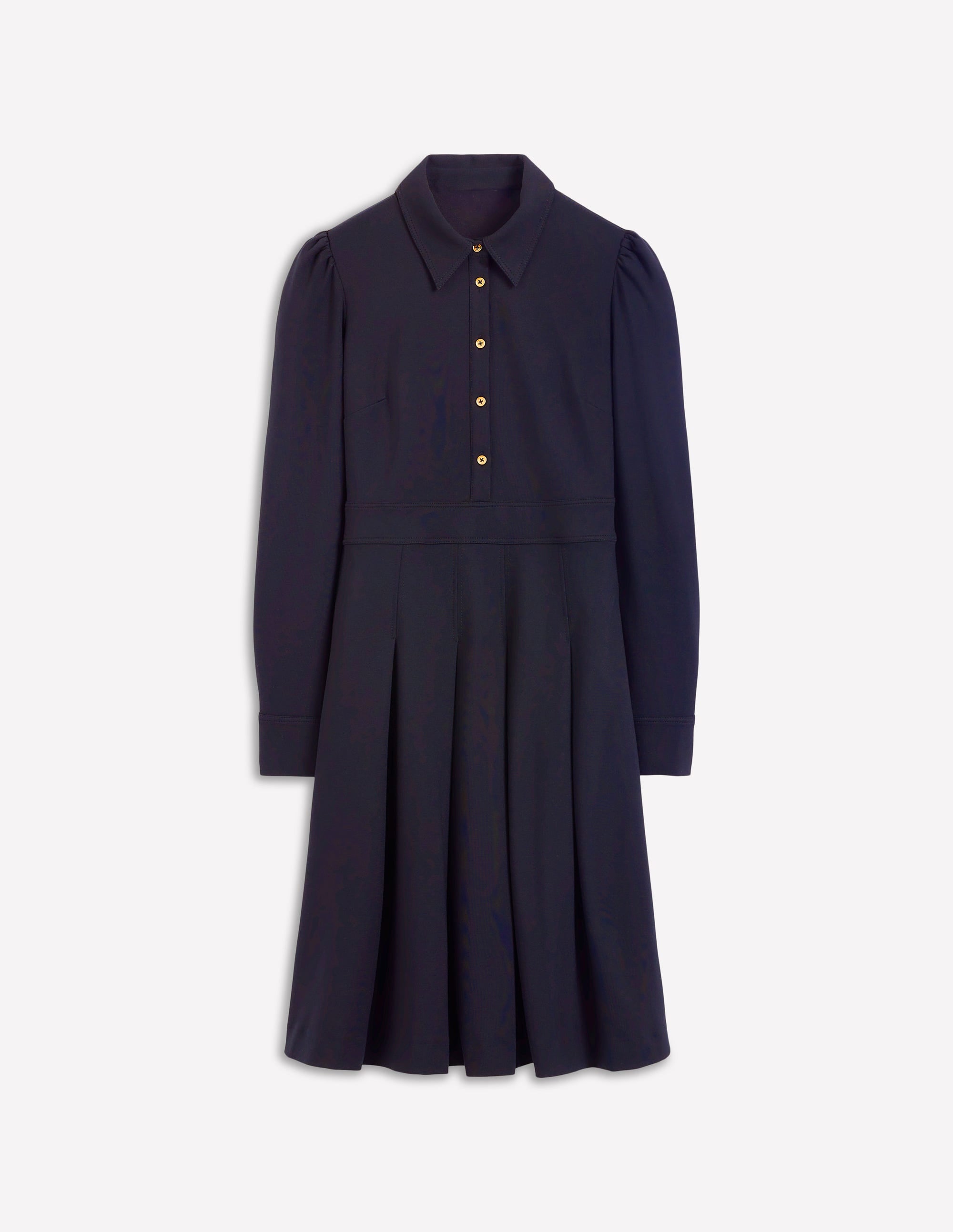 Catrin Short Ponte Shirt Dress-Navy - Image 6