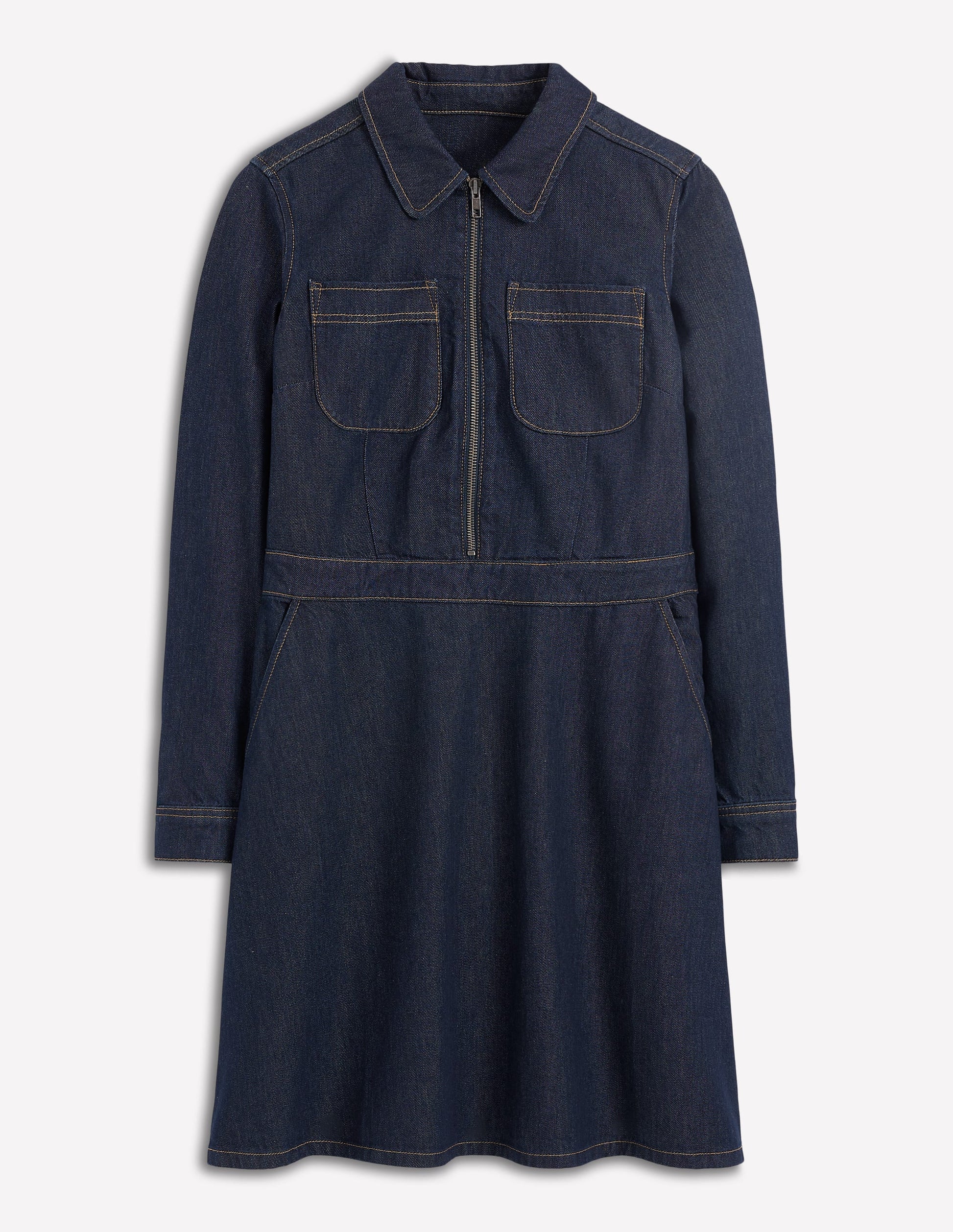 Flippy Denim Shirt Dress-Indigo Denim-6