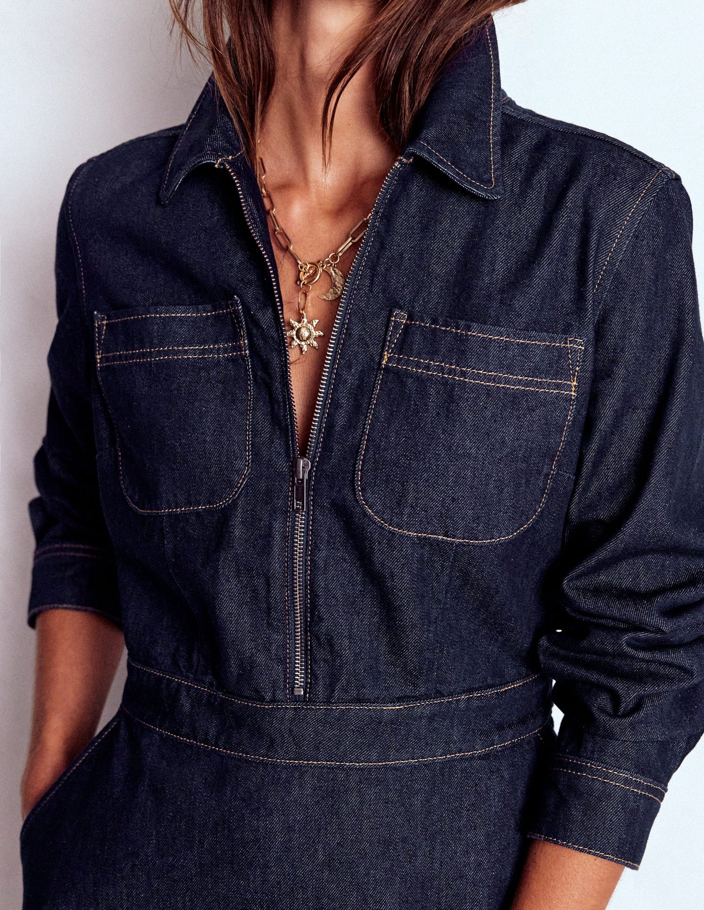 Flippy Denim Shirt Dress-Indigo Denim