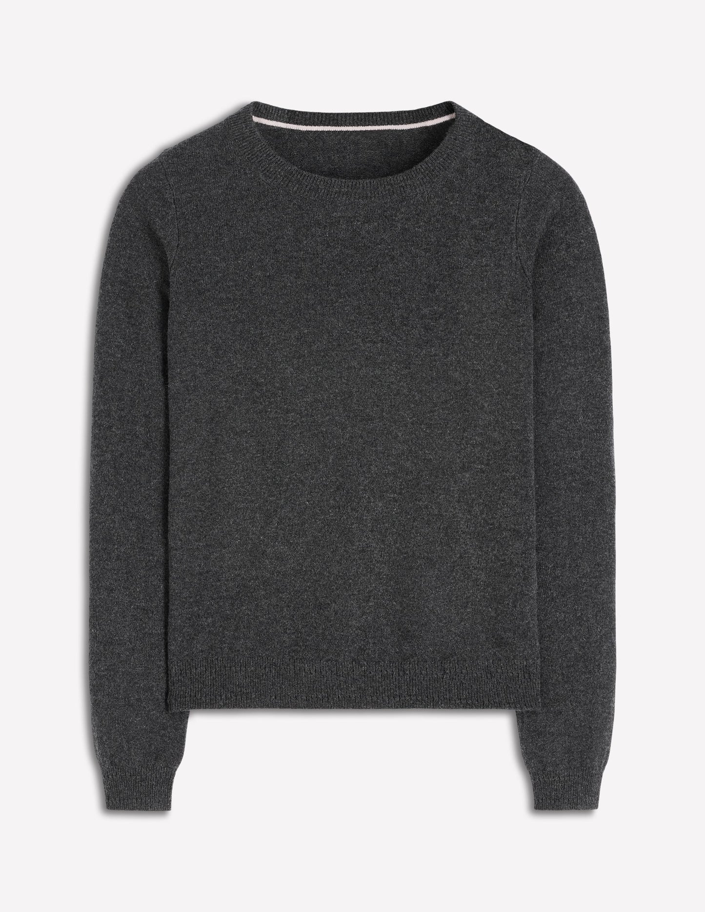 Eva Cashmere Crew Neck Jumper-Charcoal Melange