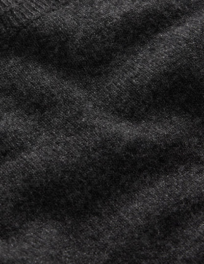 Eva Cashmere Crew Neck Jumper-Charcoal Melange-6