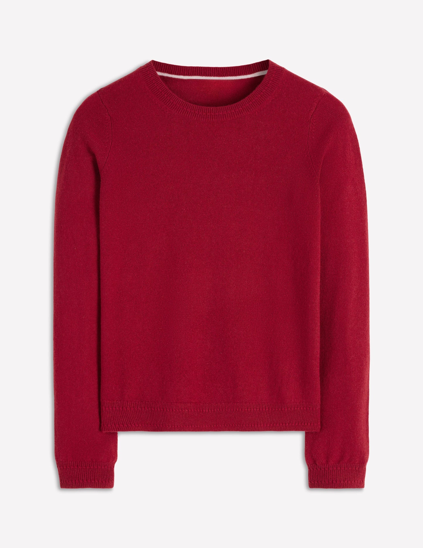 Eva Cashmere Crew Neck Jumper-Red Liquorice
