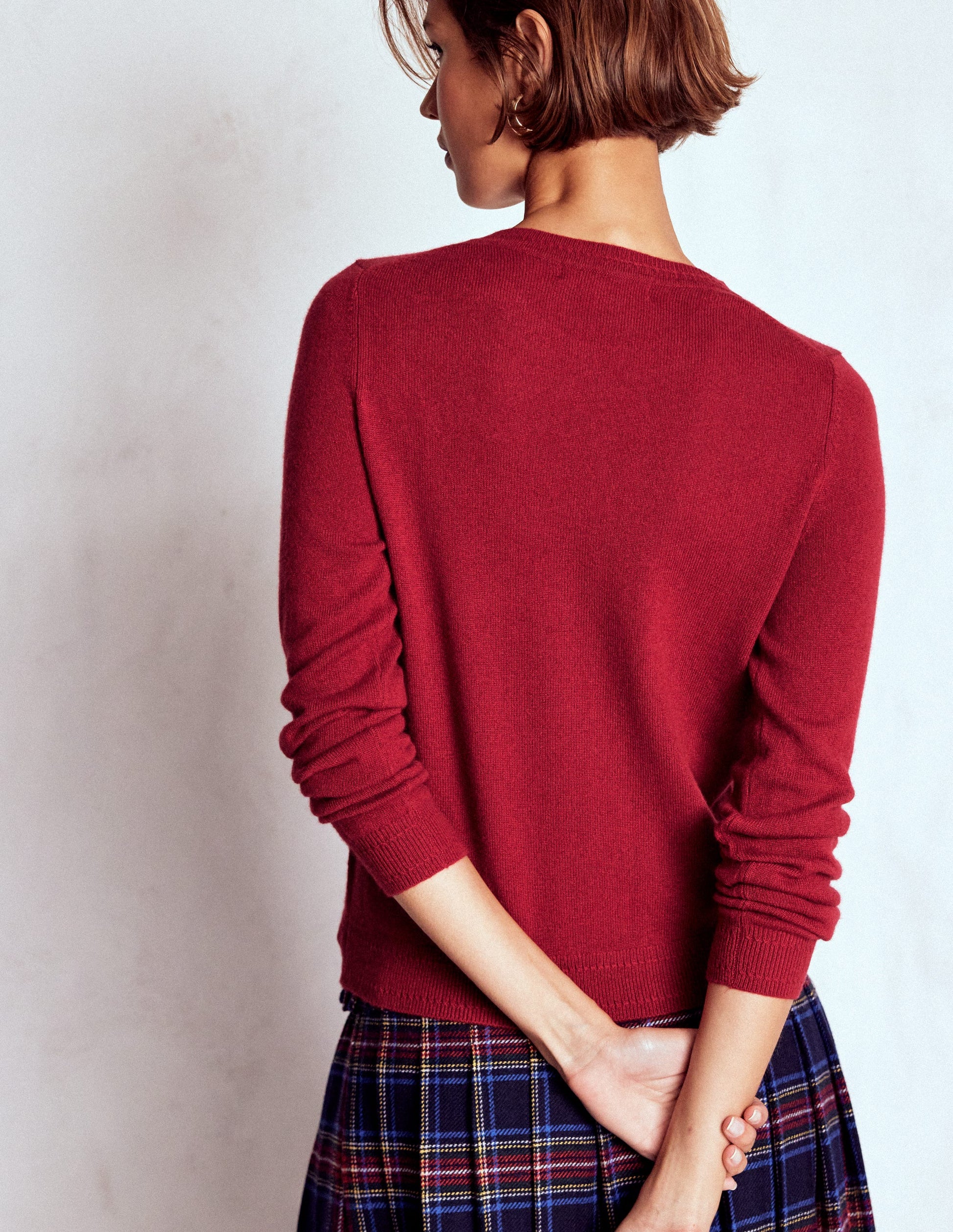 Eva Cashmere Crew Neck Jumper-Red Liquorice-3