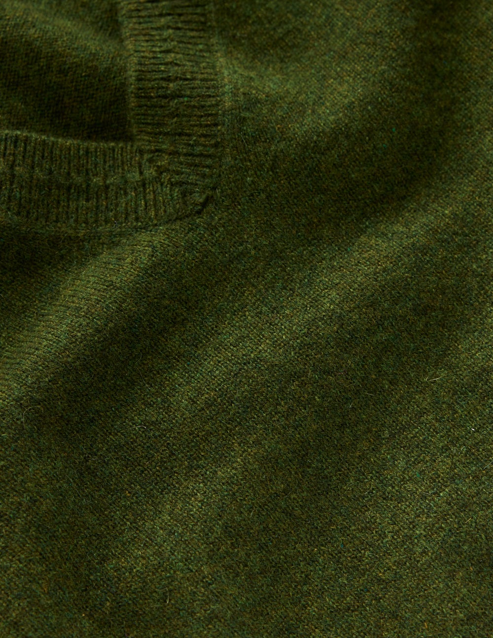 Eva Cashmere V-neck Jumper-Leaf Green Melange