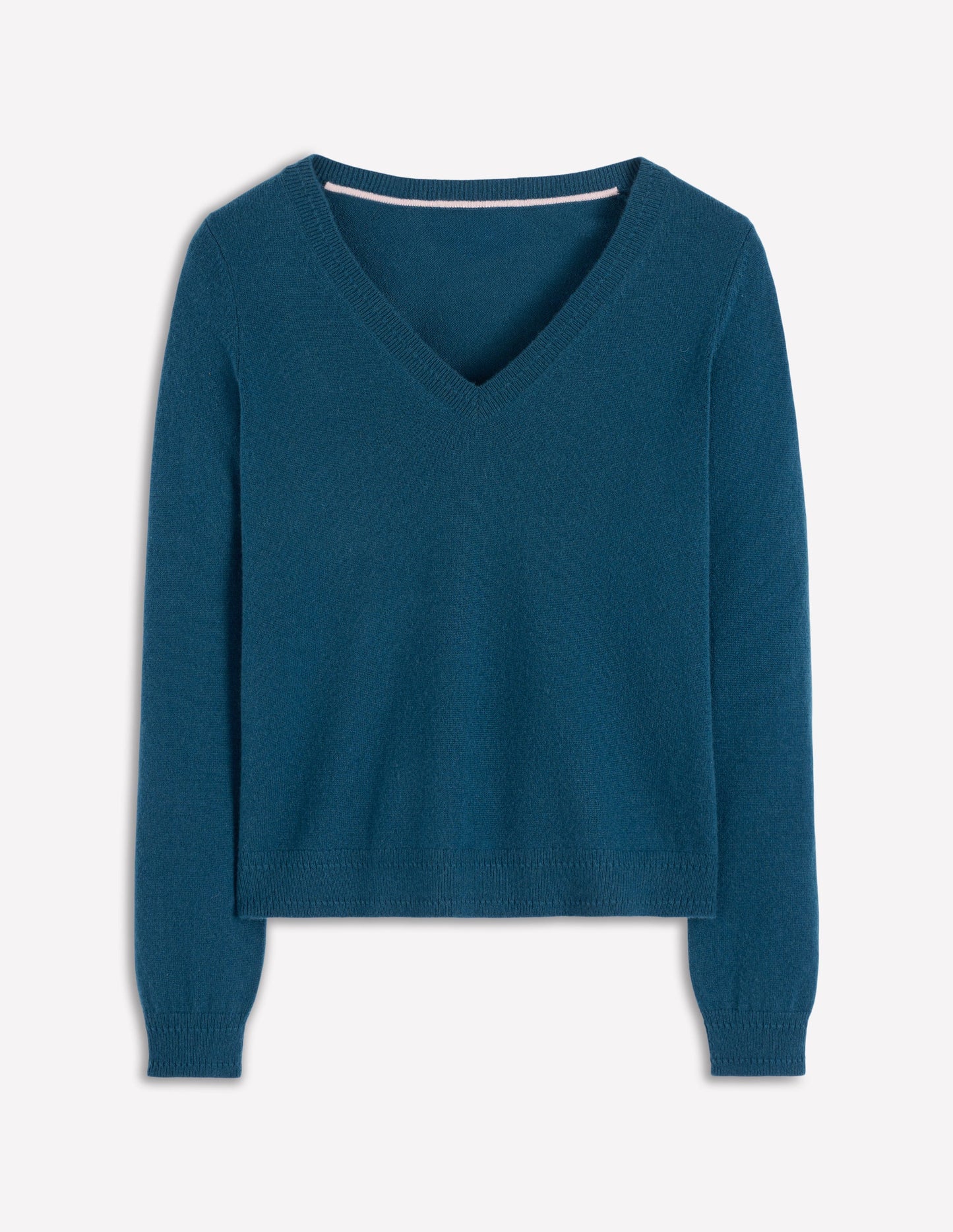 Eva Cashmere V-neck Jumper-Harbour Bue