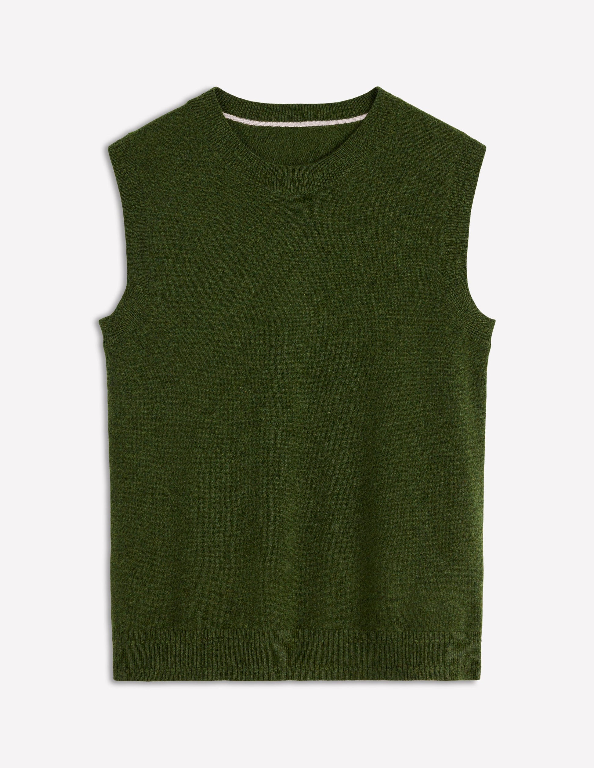 Eva Cashmere Tank-Leaf Green Melange Boden UK - Main Image