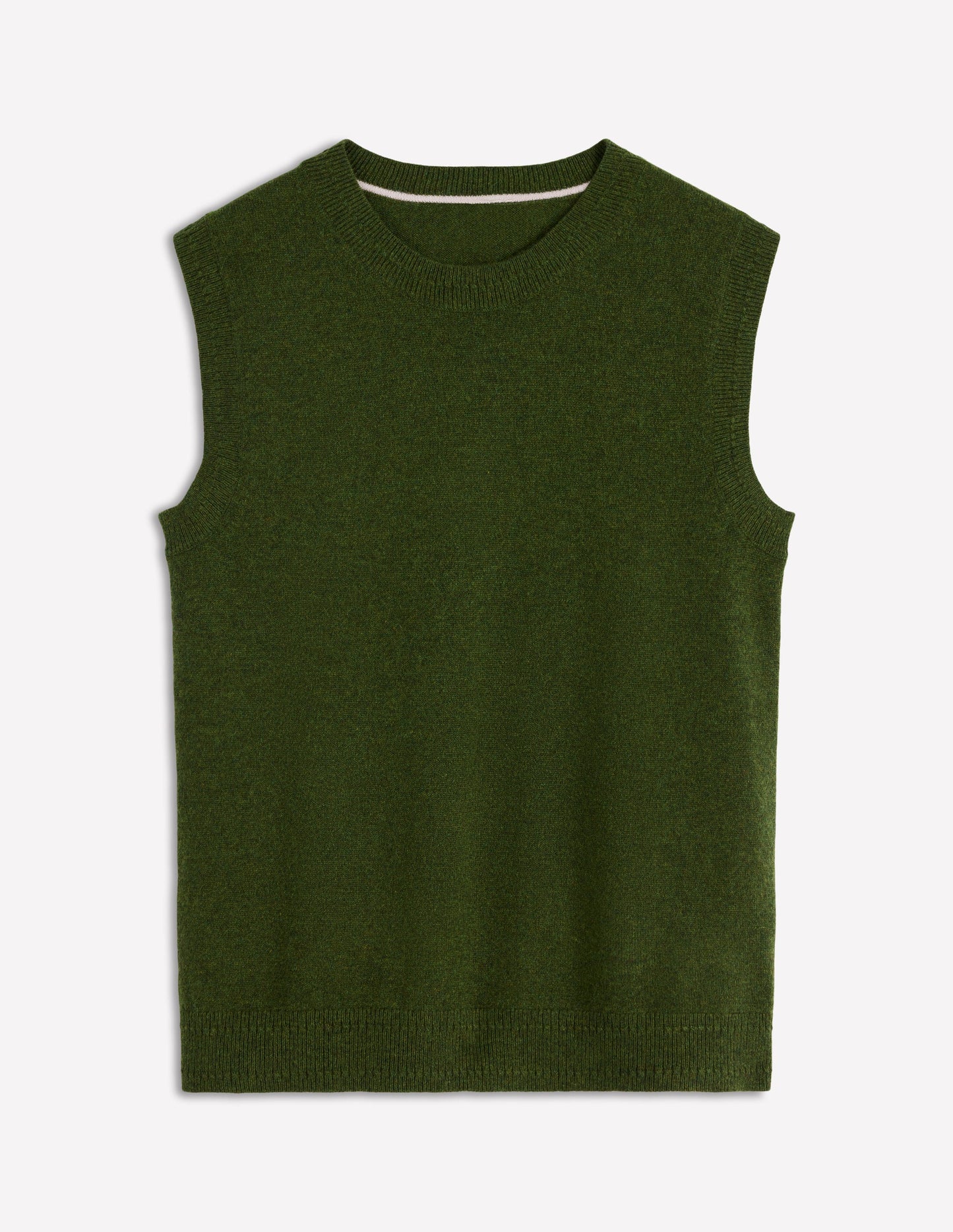 Eva Cashmere Tank-Leaf Green Melange