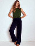 Eva Cashmere Tank-Leaf Green Melange