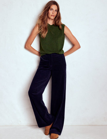 Eva Cashmere Tank-Leaf Green Melange-1