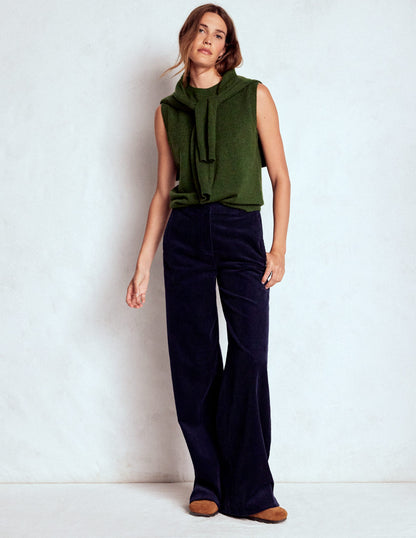 Eva Cashmere Tank-Leaf Green Melange-5