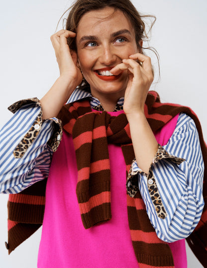 Eva Cashmere Tank-Pop Pansy-6