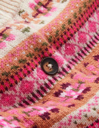 Edie Fair Isle Cardigan-Pink Heritage Fair Isle-7
