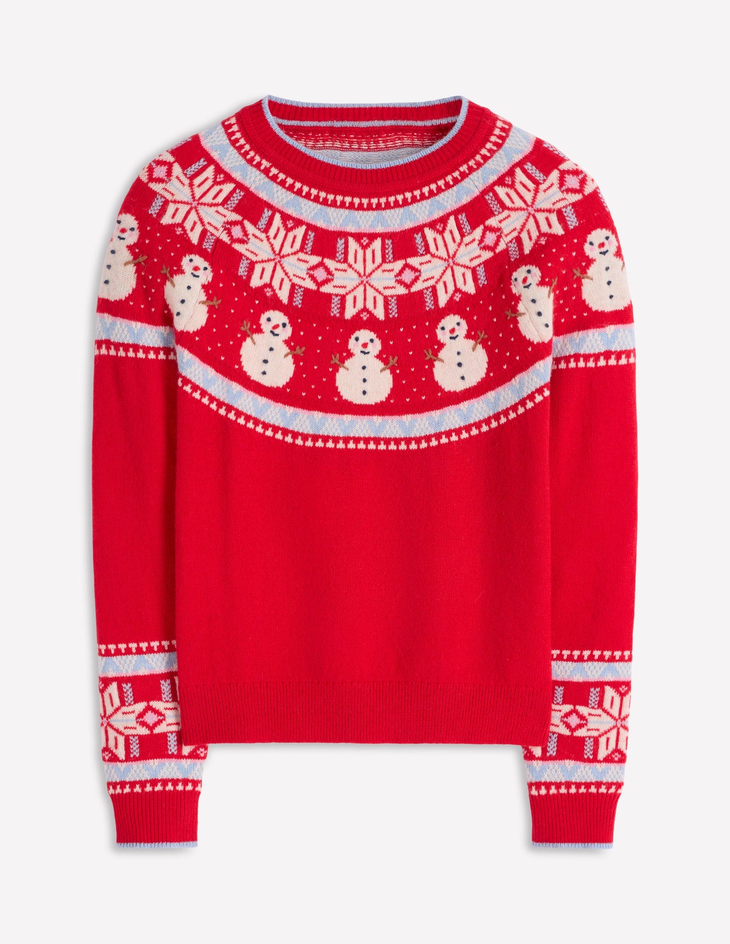 Edie Fair Isle Jumper-Red, Snowman
