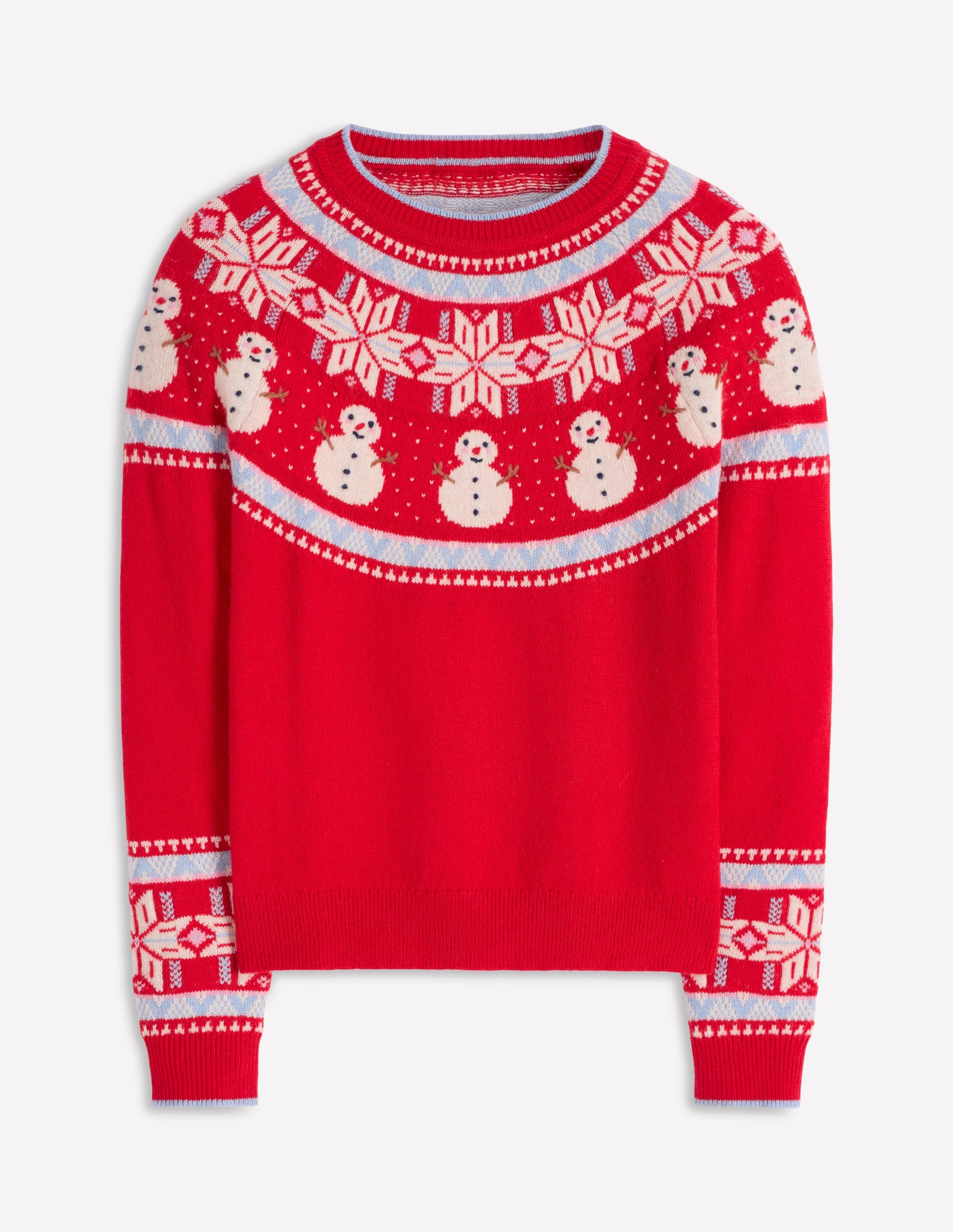 Edie Fair Isle Jumper-Red, Snowman-7
