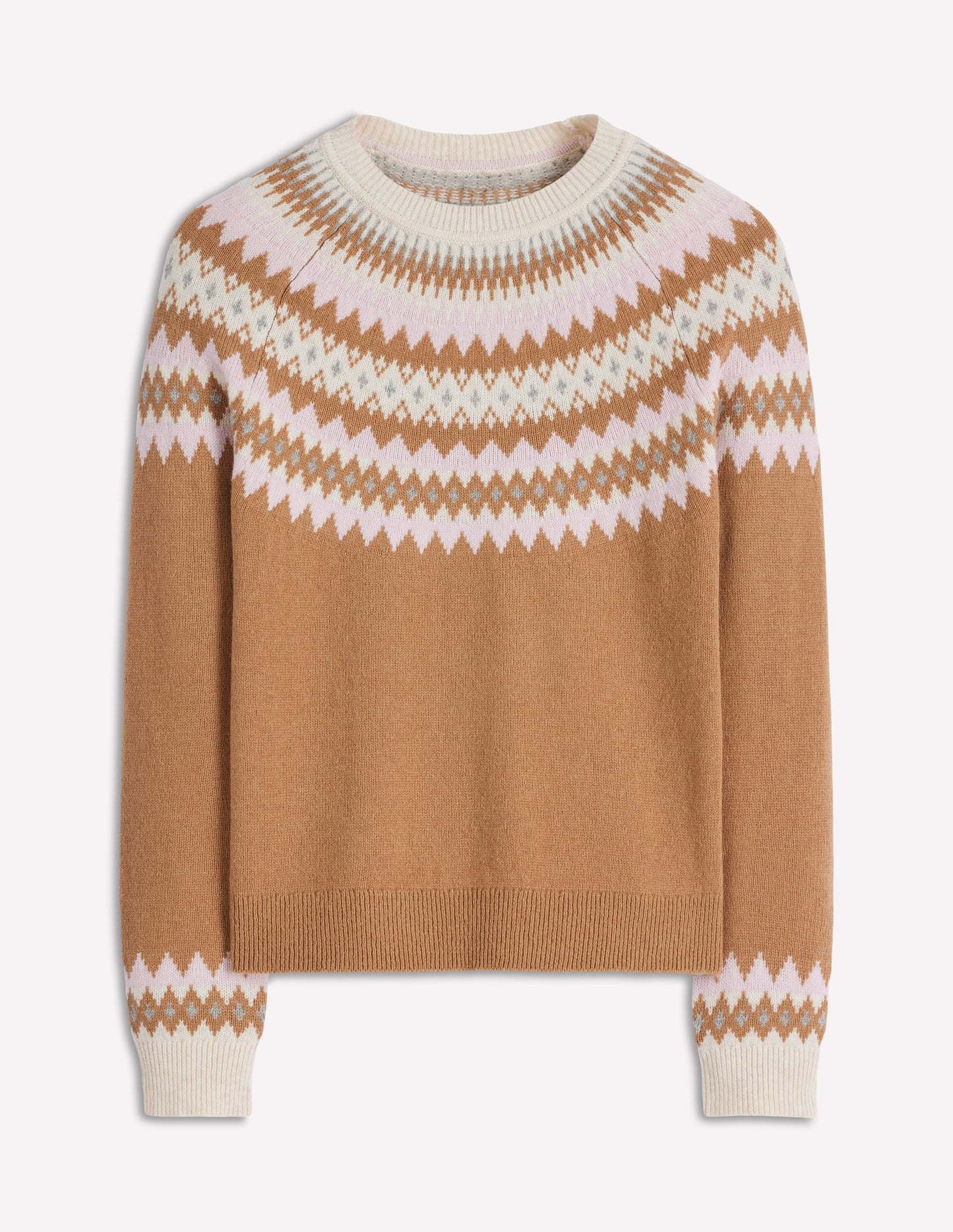 Edie Fair Isle Jumper-Camel Melange Fair Isle