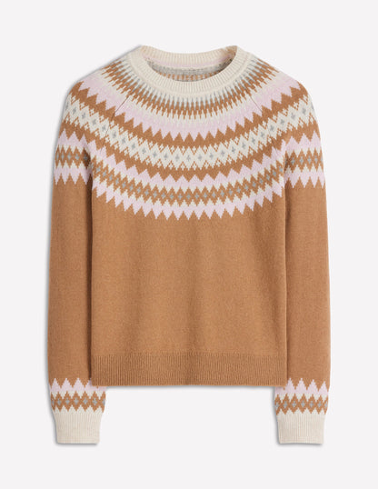 Edie Fair Isle Jumper-Camel Melange Fair Isle-7