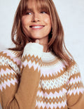 Edie Fair Isle Jumper-Camel Melange Fair Isle