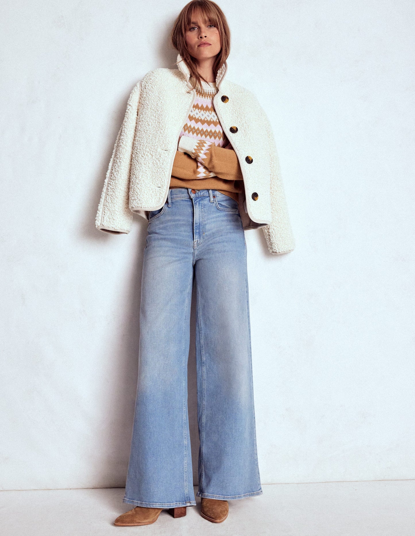 Edie Fair Isle Jumper-Camel Melange Fair Isle