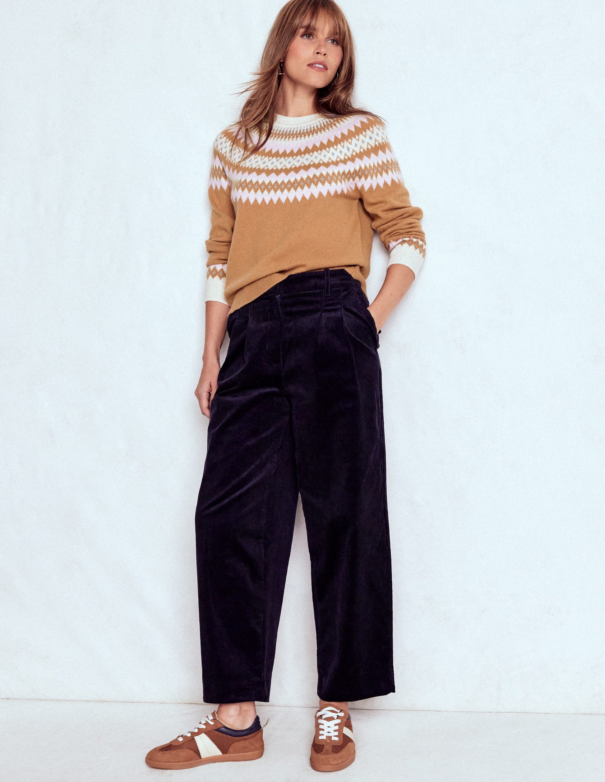 Edie Fair Isle Jumper-Camel Melange Fair Isle-5