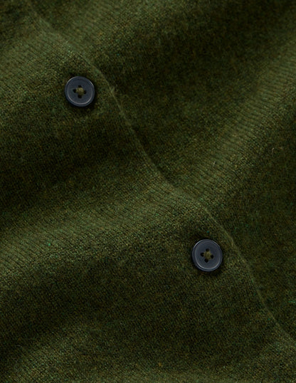 Eva Cashmere Crew Cardigan-Leaf Green Melange-6
