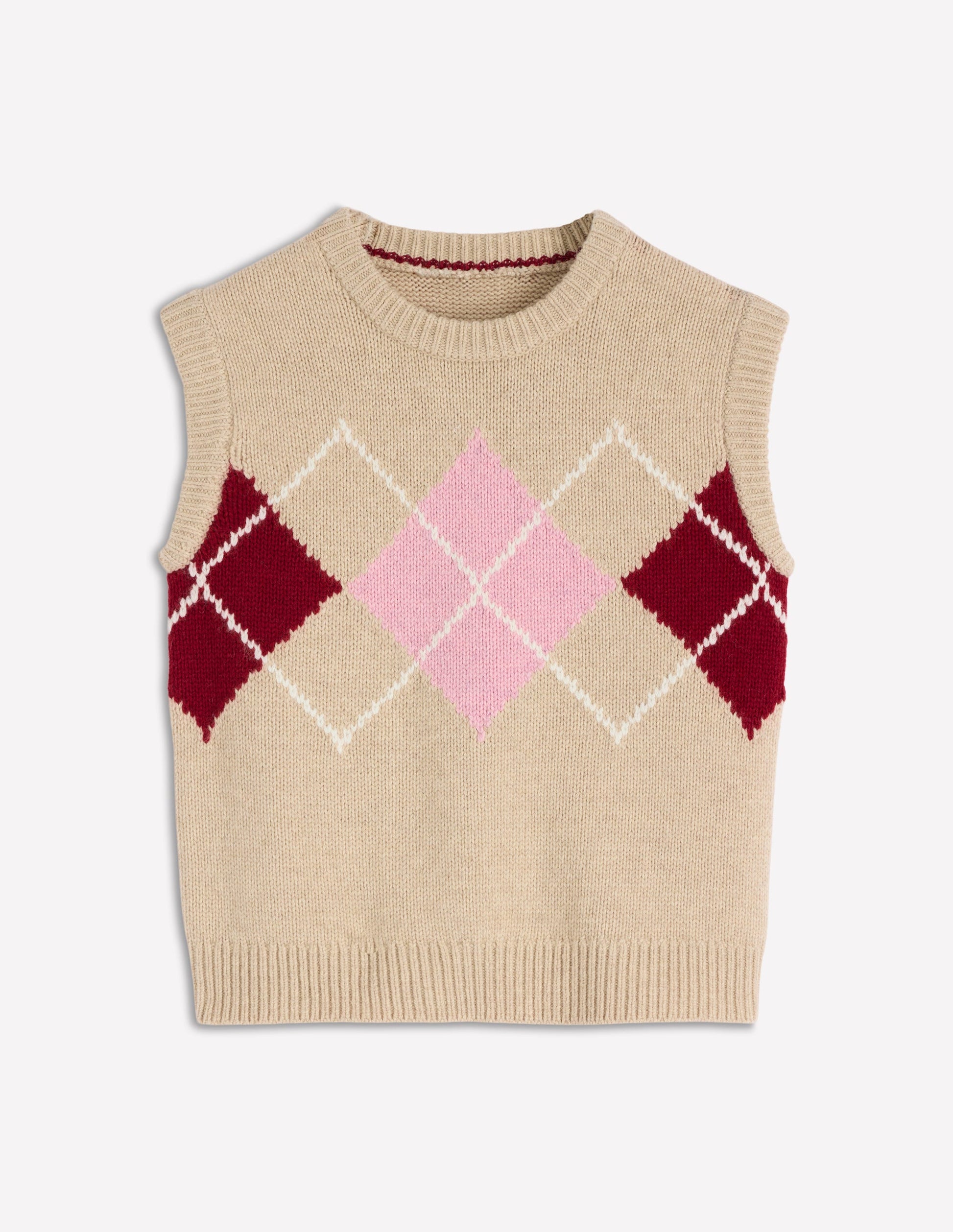 Eleanor Fair Isle Tank-Chinchilla Melange Argyle-7