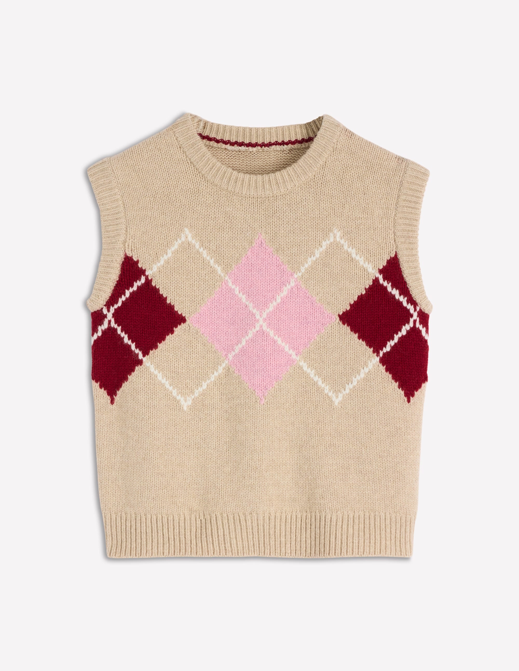 Eleanor Fair Isle Tank-Chinchilla Melange Argyle - Image 7