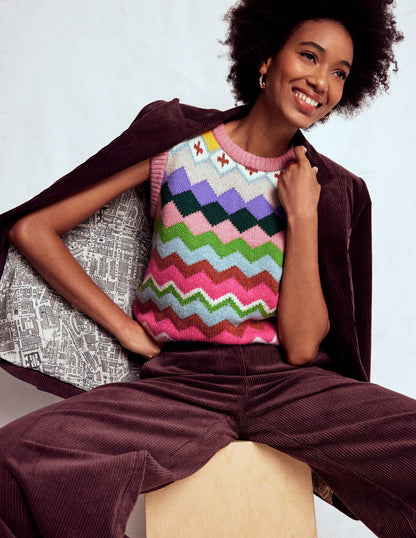 Eleanor Fair Isle Tank-Pink Heritage Fair Isle-1