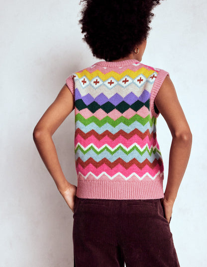 Eleanor Fair Isle Tank-Pink Heritage Fair Isle-3