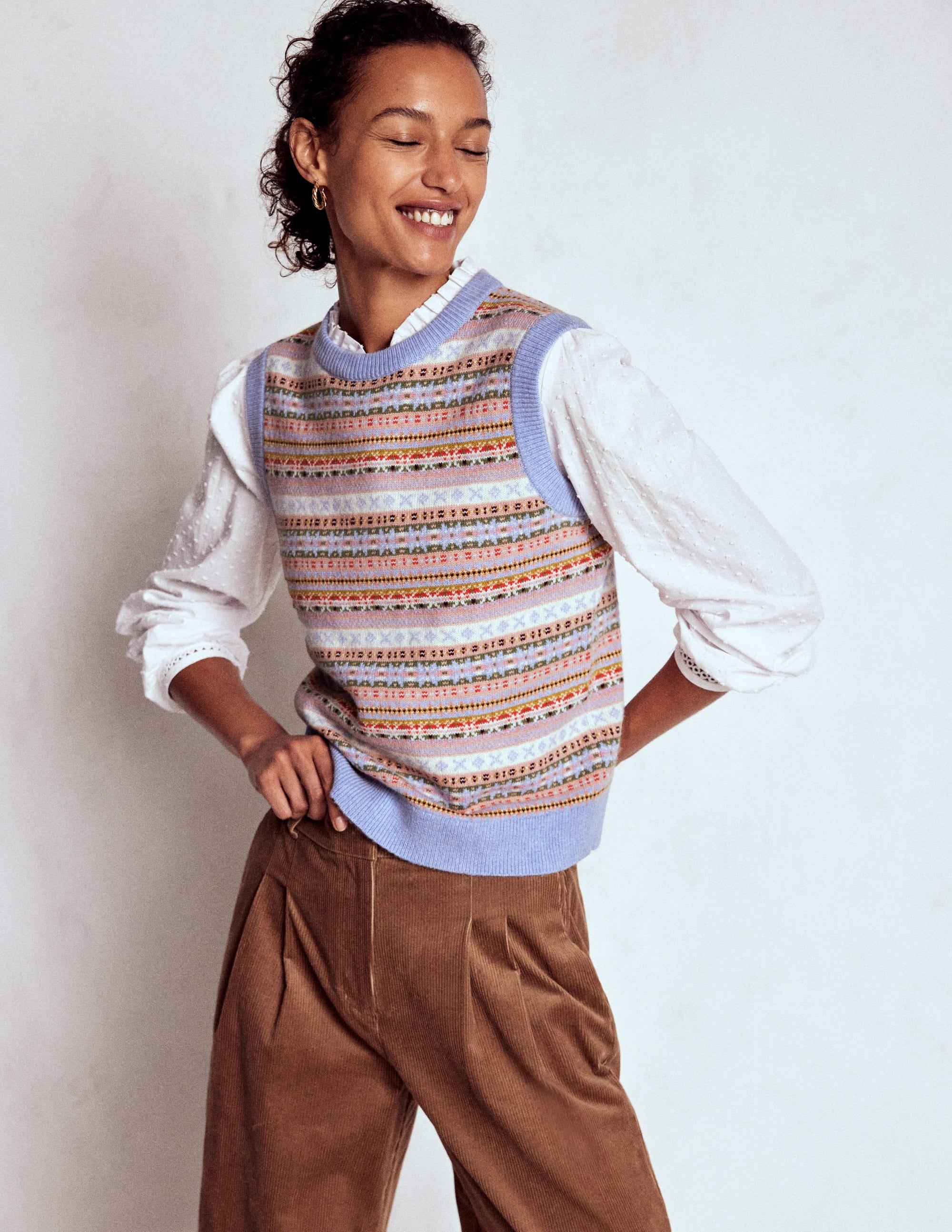 Edie Fair Isle Tank-Heritage Fair Isle - Image 1