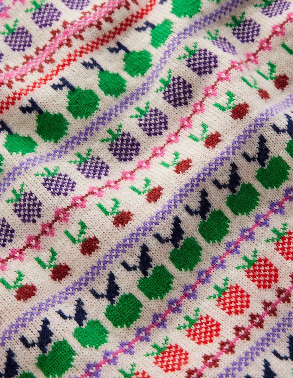Edie Fair Isle Tank-Ecru Marl, Fruit - Image 7