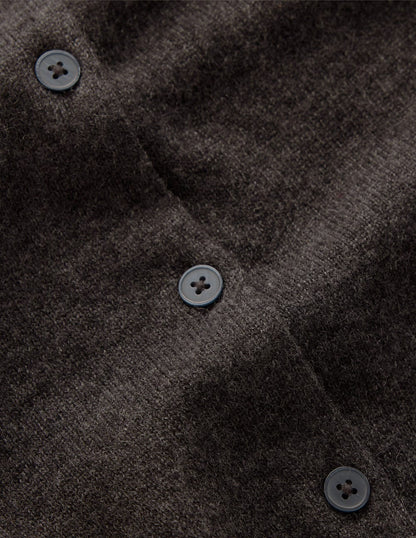 Eva Cashmere Cropped Cardigan-Charcoal Melange-7