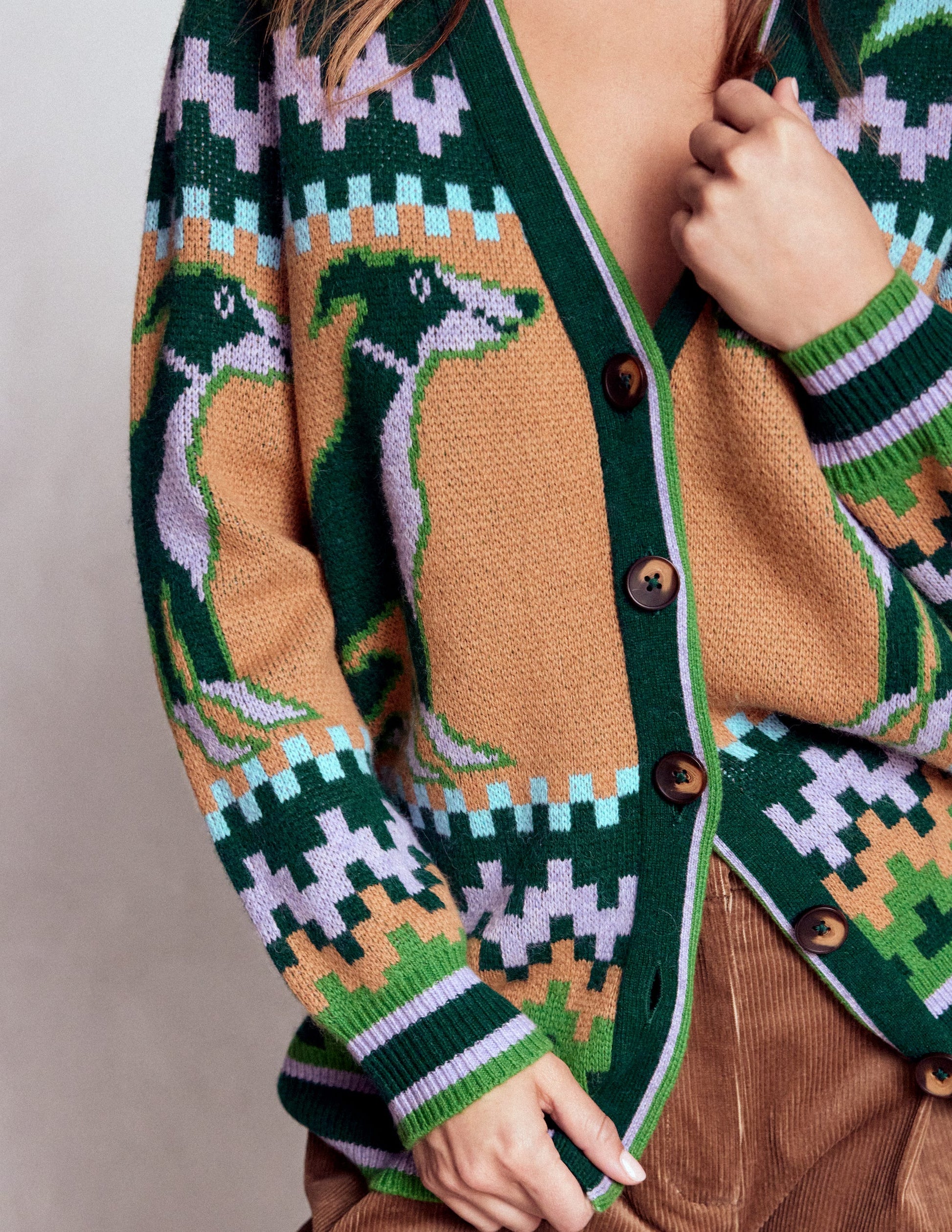 Quinn Boyfriend Cardigan-Emerald Night Whippet-3