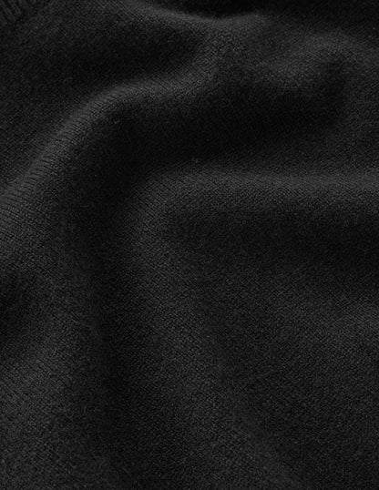 Eva Cashmere Roll Neck Jumper-Black-6
